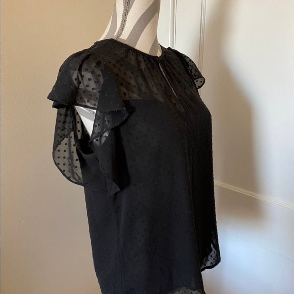 H&M Black Ruffle Sleeve Top - Picture 2 of 7